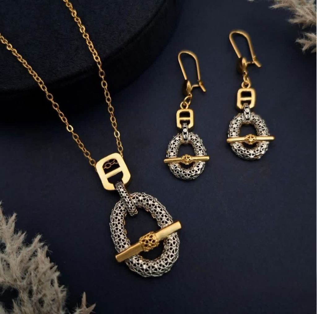 نیمست هرمس دو رنگ Fashion Jewelry کد 3597 - خرید آنلاین از گالری آداس